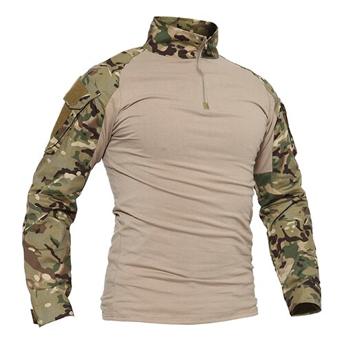 T-shirts Men Camouflage Tactical Combat T-shirts Long Sleeve Military Army tshirts Multicam Airsoft Paintball Top Tees