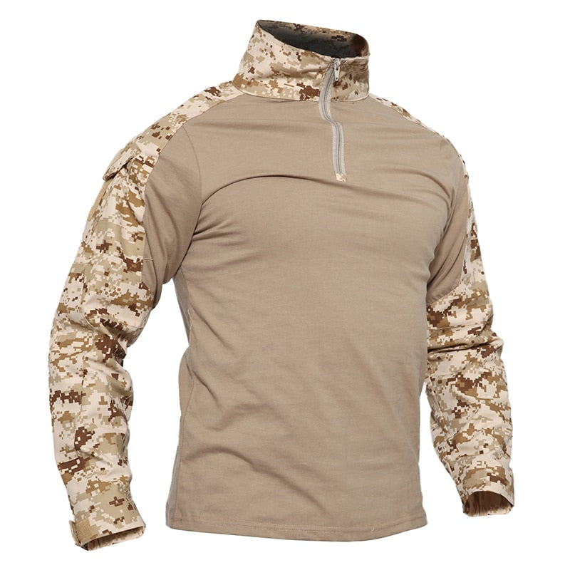 T-shirts Men Camouflage Tactical Combat T-shirts Long Sleeve Military Army tshirts Multicam Airsoft Paintball Top Tees